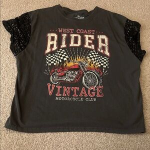 West Coast Rider Vintage Motorcycle Graphic Tee - Black
